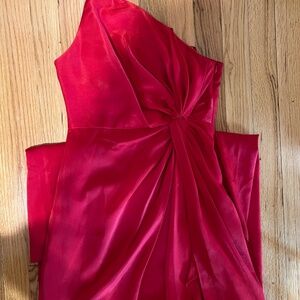 LIKE NEW Aidan Mattox Red Draped Side Detail Dress (Size 2)